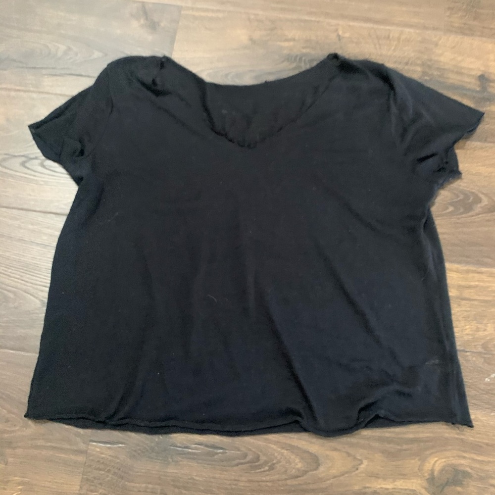 Black V Neck Grunge Style T shirt